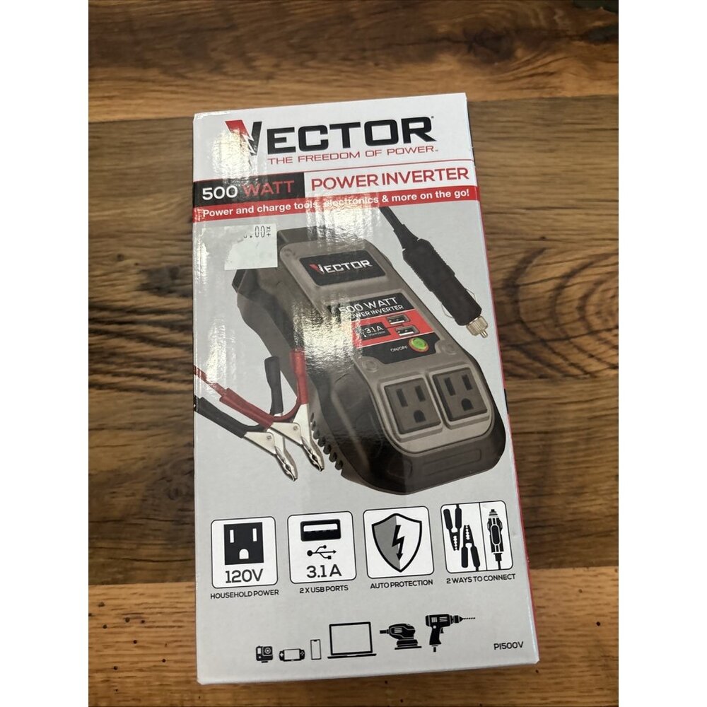 VECTOR 500 Watt Power Inverter, Dual Power Inverter, Two USB Charging Ports